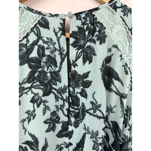 Anthropologie BHLDN Camila Long-Sleeve Chiffon Mini Dress Size Medium - Picture 9 of 16